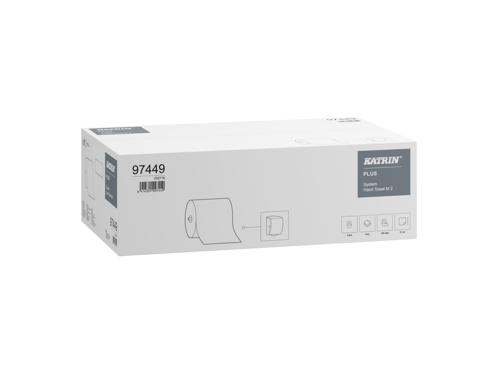 Ręcznik papierowy Katrin System 97449 / 460058 Plus x6, 150m, 2-warstwowy, celuloza